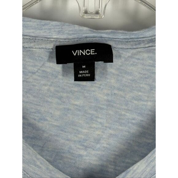 B33 Vince light blue 100% cotton v neck T-shirt Women top size medium - Picture 5 of 7